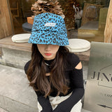 Women Bucket Hat Leopard Print Fisherman Hat Sun Protection Sunshade