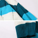 Men Sweater Ripped Striped Sweater Men's Horizontal Striped Pullover