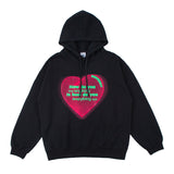 Man Fall Outfits Love Printed Hoodie Autumn and Winter Loose Pullover Sports Hoodie