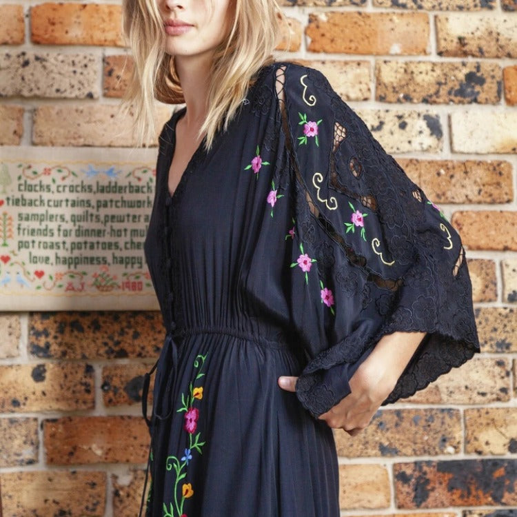 Beth Dutton Bohemian Dress Summer Spring Maxi Dresses Tassel Decorative Vintage Maxi Dress