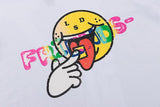 Vlone T Shirt Rainbow Smiley Face Short Sleeve Allmatching Loose Halfsleeve Summer Wear Vlone