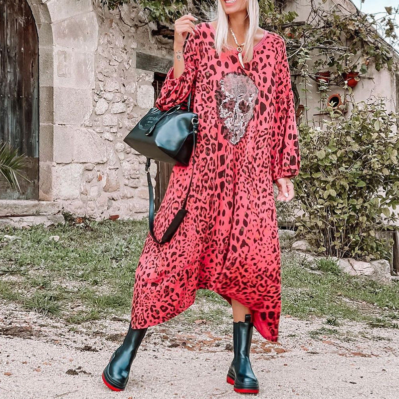 Kendall Jenner Wedding Guest Dress Leopard Print Long Sleeve Casual