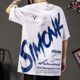 Men T-Shirts Letters Printed Loose Top