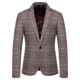 Men Prom Outfits Plaid Suit Business Casual Suit