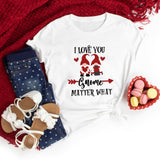 Valentine's Day T Shirts Couples Love Heart Printing Loose Pullover Short Sleeve T-shirt