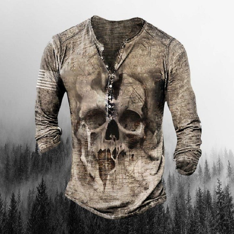 Skull Apparel Printed Skull Crew Neck T-shirt