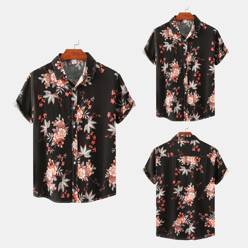 Camp Collar Shirt Floral Short Sleeve Shirt