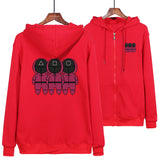 Squid Game Costume round Six Cartoon Printed Zipper Sweater