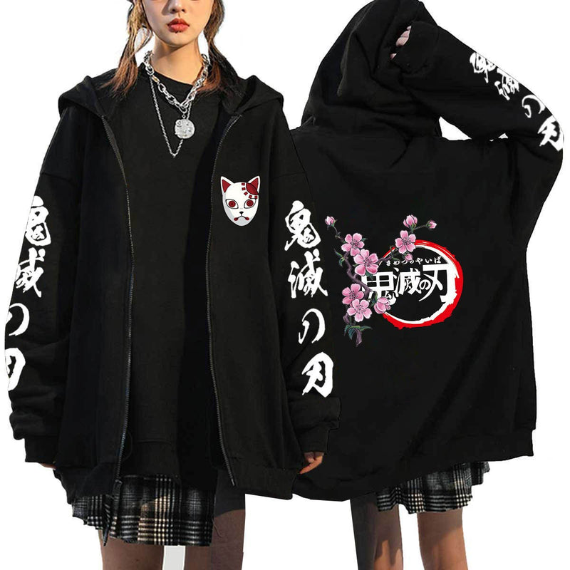 Anime Hoddies Anime Kimetsu No Yaiba Zipper Sweater