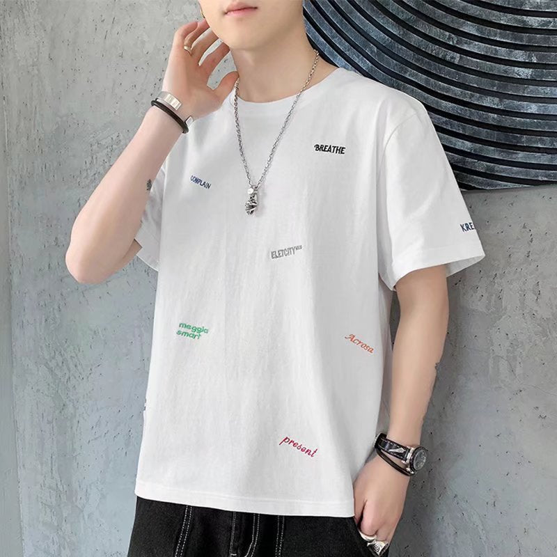 Men T-shirt Half-Sleeved Loose Printing