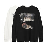 Man Fall Outfits Printed Long-Sleeved T-shirt Men's and Women's Loose Sweater