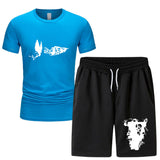Vlone T Shirts & Shorts 2 Piece Set Men'S Summer Sports Fitness Casual Shorts Suit
