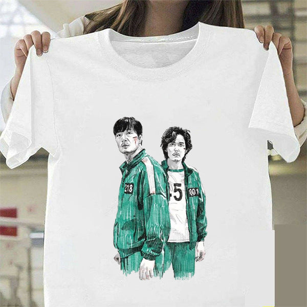Squid Game Costume Printed Short-Sleeved T-shirt