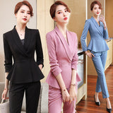 Interview Suit Women's Black Coat Women's Spring and Autumn Business Suit Fashion Spring