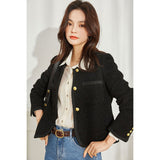 Gloria Vanderbilt Single-Breasted Handsome round Neck Coat