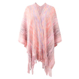 Women's Cardigan Knit Sweater Autumn and Winter Striped Cape Tassel Knitted Cardigan for Women