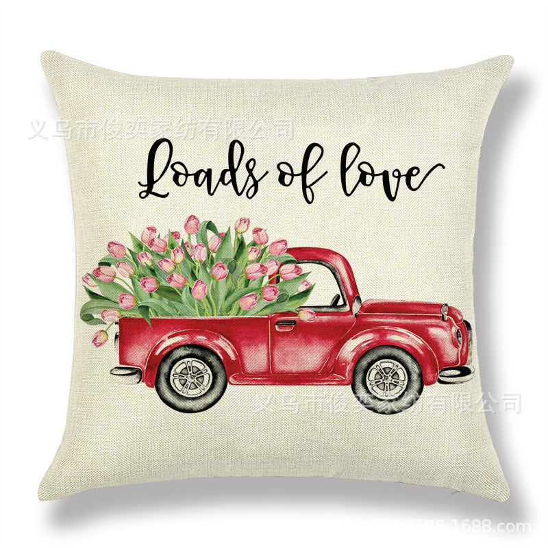Valentine's Day Pillow Covers 4 Piece Random Styles Together, Love Heart-Shaped Letter Love Home Cushion Lumbar Cushion Cover
