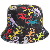 Bucket Hat Fishing Cap Cotton Print Fisherman Hat Cartoon Character Bucket Hat Symbol Printing