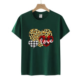 Valentine's Day T Shirt Men's and Women's Heart Printing Pullover Cotton Short Sleeve Women's T-shirt