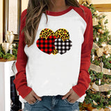 Valentine's Day T Shirts Couples Fresh Straight Pullover round Neck Women's Long-Sleeved T-shirt
