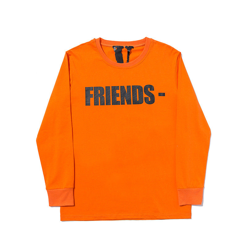 Vlone Sweatshirt Large V Long Sleeve T-Shirt Men And Women Hip Hop