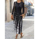 Romanian Gypsy Outfits Printed Long Sleeve Dress
