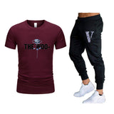 Vlone T Shirts & Pants 2 Piece Set Summer Men'S Short Sleeve T-Shirt Loose Leisure Sports