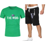 Vlone T Shirts & Shorts 2 Piece Set Rose Large V Printed Men'S And Women'S Loose Short-Sleeved T-Shirt