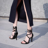 White Strappy Heels Roman Fashion Open Toe Sandals Spring and Summer High Heels