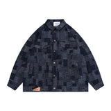 Man Fall Outfis Full Printed Plaid Lapel Coat Men's and Women's Hip Hop Loose Casual Couple Jacket