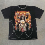 Rave Outfits Men T Shirt round Neck Short Sleeve Fashion Print
