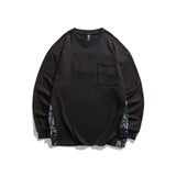 Crew Neck Sweatshirts Men's Clothing | Autumn Patchwork Sweater Towel Embroidery Top Men's