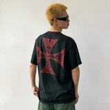 Askyurself T Shirt Sun Skull Cross Print Distressed VTG
