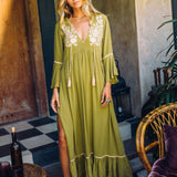 Beth Dutton Bohemian Dress Winter Autumn Midi Dresses Vacation Style Dress Long Dress