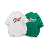 Men T Shitrs Color Letter Printing Loose