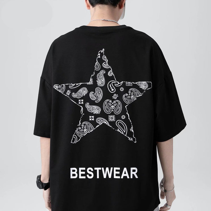 Men T-shirt Printed Half Sleeve Loose