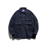 Man Fall Outfis Autumn Vintage Corduroy Lapel Jacket Men Loose Street Workwear Tops