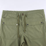 Julia Fox Low Rise Jeans Hot Girl Waist Drawstring Zipper Pocket Loose All-Match Casual Ankle-Tied Woven Retro Trousers
