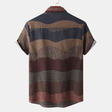 Camp Collar Shirt Short Sleeve Shirt Color Matching