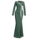 African Dashiki Dress Women's plus Size Slim-Fit Sequined Long Dress