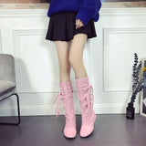 Beth Dutton Shoes Autumn and Winter Large Size Long Suede Martin Boots Long Boots