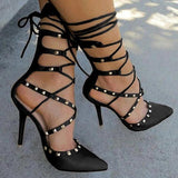 Nude Strappy Heels Super High Heel Stiletto Sandals