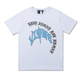 Vlone T Shirt Large V-Shaped Female Print Irregular Couple'S Short-Sleeved T-Shirt