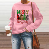 Merry and Bright Sweatshirts Christmas Leisure Long Sleeve Crew Neck Sweater