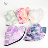 Bucket Hat Fishing Cap Cotton Print Fisherman Hat Double-Sided Tie-Dye Color Printing Fashion Sun Hat
