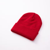 Red Beanie Hat Woolen Cap Autumn and Winter Men and Women Sleeve Cap