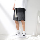 Men Denim Shorts NASA Joint-Name Jeans Loose Straight Casual