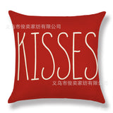 Valentine's Day Pillow Covers 4 Piece Random Styles Together, Home Decoration Red Letter Office Waist Cushion Cover