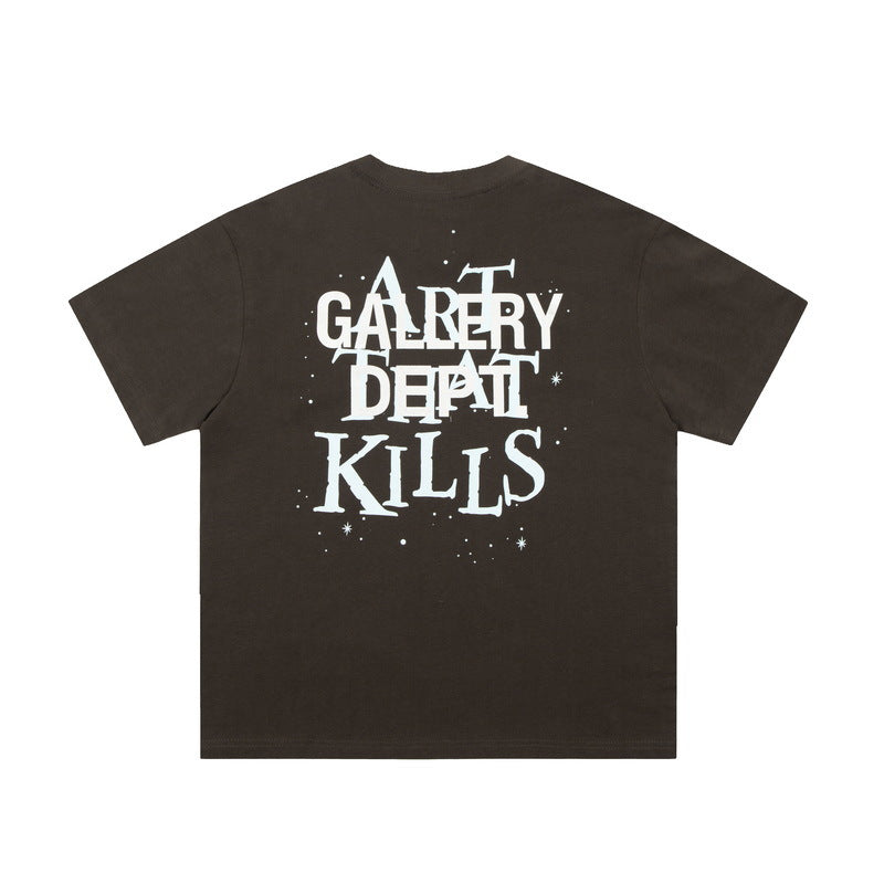 Gallery Dept T Shitrs Men's Vintage Summer Vintage Print Short Sleeves