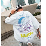 Men T-Shirts Loose Whale Print Half Sleeve